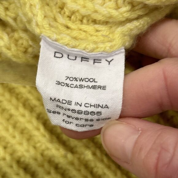 Duffy Sweater Womens Medium Yellow Ombré Boxy Cashmere Wool High Neck Jumper - Picture 3 of 5